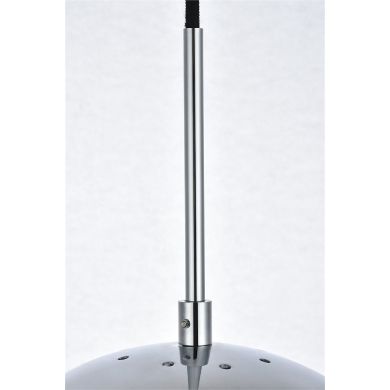 Living District Eclipse 1-Light Metal & Glass Pendant in Frosted White/Chrome