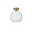 Living District Baxter 1-Light Metal Flush Mount in Chrome and Frosted White
