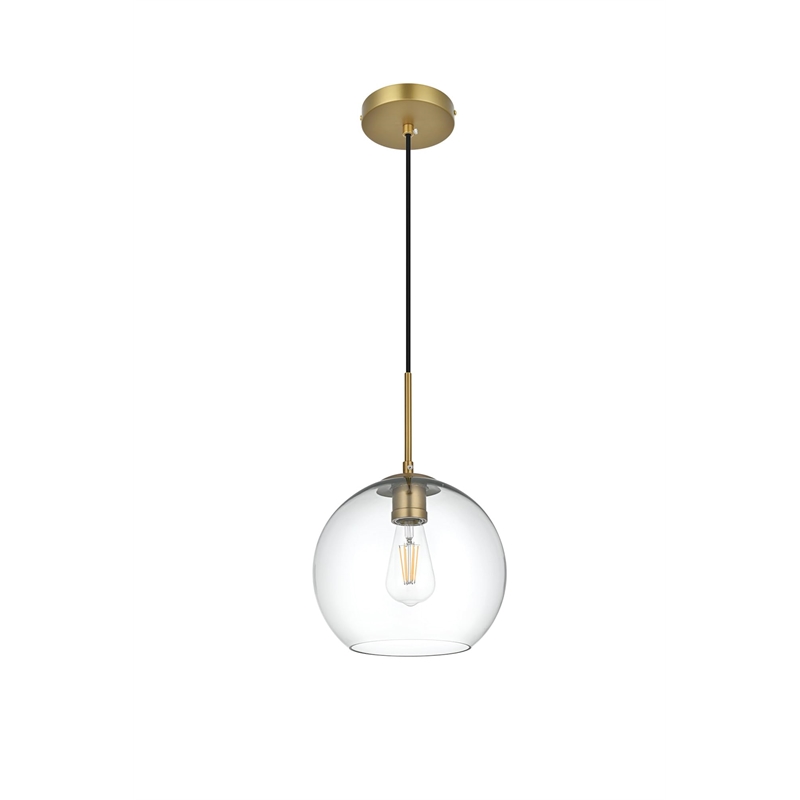 Living District Baxter 1-Light Metal Pendant in Black and Clear Finish