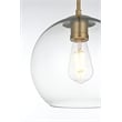 Living District Baxter 1-Light Metal Pendant - Brass and Clear Finish