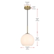 Living District Baxter 1-Light Metal Pendant - Black and Frosted White Finish