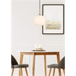 Living District Baxter 1-Light Metal Pendant in Chrome and Frosted White
