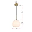 Living District Baxter 1-Light Metal Pendant in Chrome and Frosted White