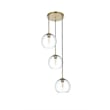 Living District Baxter 3-Light Metal Pendant in Black and Clear