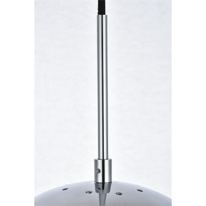 Living District Eclipse 1-Light Metal Pendant & Glass in Chrome/Clear