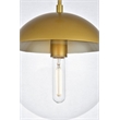 Living District Eclipse 1-Light Glass & Metal Pendant in Brass/Clear