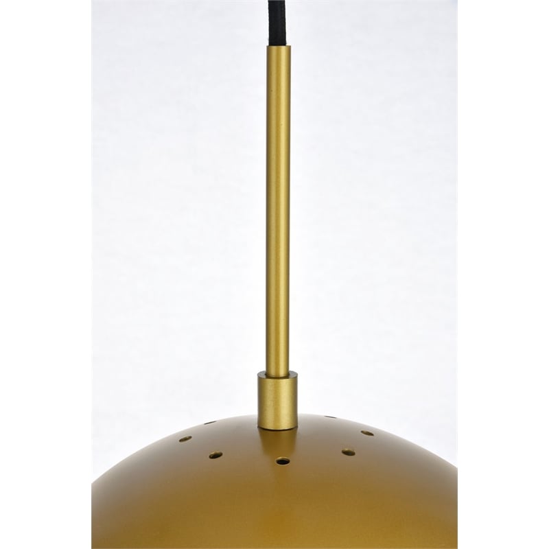 Living District Eclipse 1-Light Glass & Metal Pendant in Brass/Clear