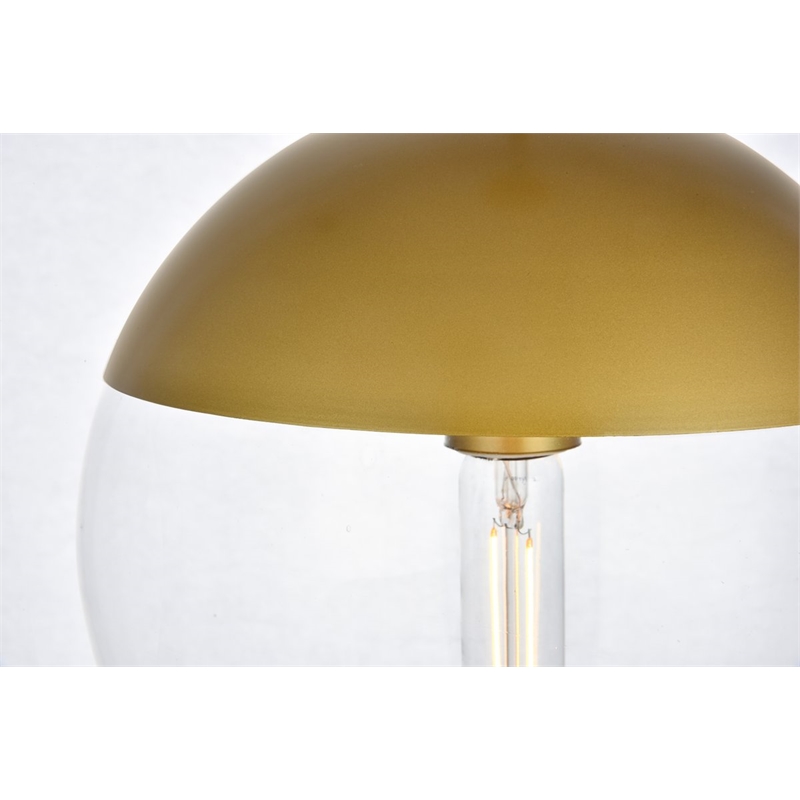 Living District Eclipse 1-Light Glass & Metal Pendant in Brass/Clear