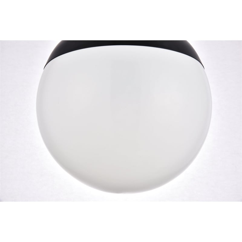 Living District Eclipse 1-Light Metal & Glass Pendant in Frosted White/Black