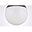 Living District Eclipse 1-Light Metal & Glass Pendant in Frosted White/Black