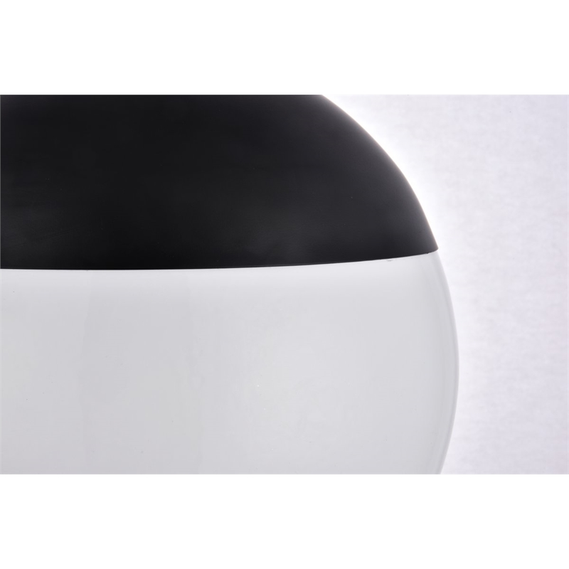Living District Eclipse 1-Light Metal & Glass Pendant in Frosted White/Black