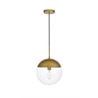Living District Eclipse 1-Light Metal & Glass Pendant in Brass/Clear