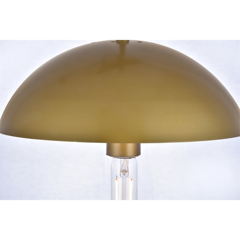 Living District Eclipse 1-Light Metal & Glass Pendant in Brass/Clear