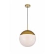 Living District Eclipse 1-Light Metal Pendant in Black and White Finish
