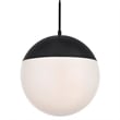 Living District Eclipse 1-Light Metal Pendant in Black and White Finish