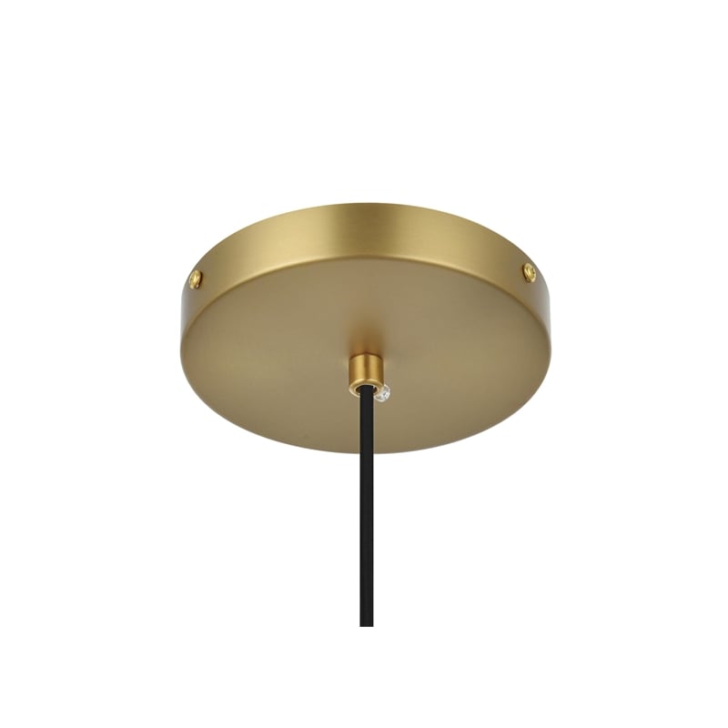 Living District Eclipse 1-Light Metal Pendant in Black and White Finish