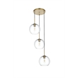 Living District Baxter 3-Light Metal Pendant in Chrome & Clear Finish