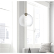 Living District Baxter 1-Light Metal Pendant in Brass & Clear Finish
