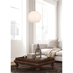 Living District Baxter 1-Light Metal Pendant - Black and Frosted White