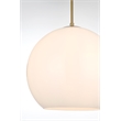 Living District Baxter 1-Light Metal Pendant - Black and Frosted White