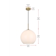 Living District Baxter 1-Light Metal Pendant in Brass and White Finish