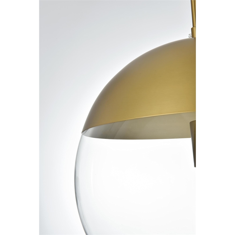 Living District Eclipse 1-Light Metal Pendant in Black and Clear