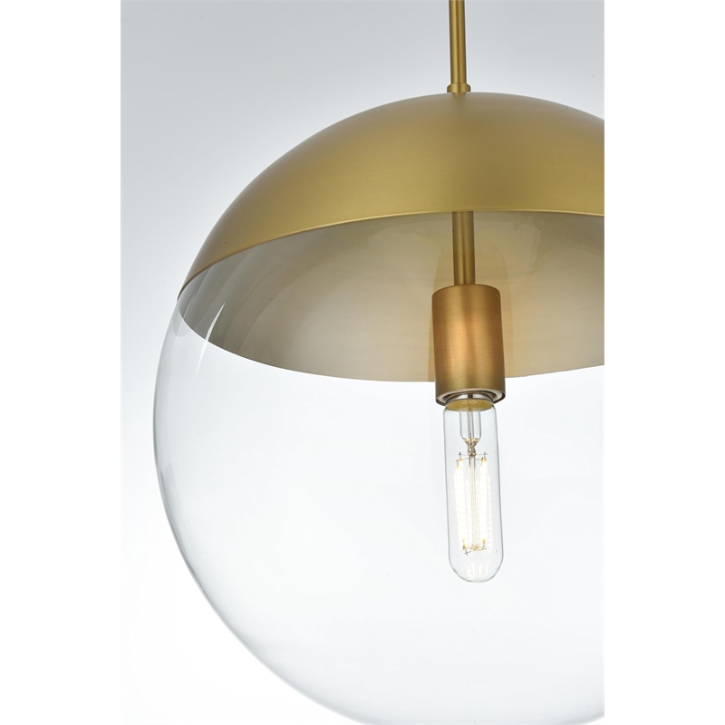 Living District Eclipse 1-Light Metal Pendant in Black and Clear