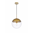 Living District Eclipse 1-Light Metal Pendant in Black and Clear