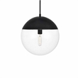 Living District Eclipse 1-Light Metal Pendant in Black and Clear