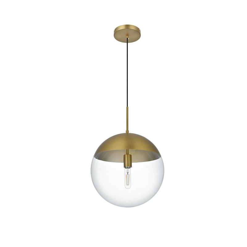 Living District Eclipse 1-Light Metal Pendant in Black and Clear