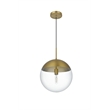 Living District Eclipse 1-Light Metal Pendant in Black and Clear