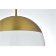 Living District Eclipse 1-Light Metal Pendant in Brass and Frosted White
