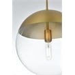 Living District Eclipse 1-Light Metal Pendant in Brass and Clear
