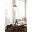 Living District Eclipse 1-Light Metal Pendant in Brass and Clear