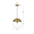 Living District Eclipse 1-Light Metal Pendant in Brass and Clear