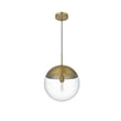 Living District Eclipse 1-Light Metal Pendant in Brass and Clear