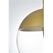 Living District Eclipse 1-Light Metal Pendant in Brass and Clear