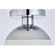 Living District Eclipse 1-Light Metal Flush Mount in Chrome/Frosted White