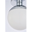 Living District Eclipse 1-Light Metal Flush Mount in Chrome/Frosted White