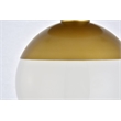 Living District Eclipse 1-Light Metal & Glass Flush Mount in Frosted White/Brass