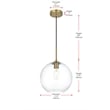 Living District Baxter 1-Light Metal Pendant in Black & Clear Finish