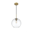 Living District Baxter 1-Light Metal Pendant in Black & Clear Finish