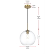 Living District Baxter 1-Light Metal Pendant in Brass and Clear