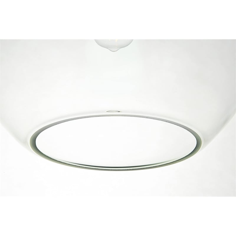 Living District Baxter 1-Light Metal Pendant in Chrome & Clear