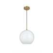 Living District Baxter 1-Light Metal Pendant in Black and Frosted White