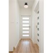 Living District Eclipse 1-Light Metal & Glass Flush Mount in Frosted White/Black
