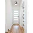 Living District Eclipse 1-Light Metal & Glass Flush Mount in Black and Clear