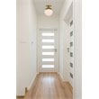 Living District Eclipse 1-Light Metal & Glass Flush Mount in Brass/Frosted White