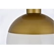 Living District Eclipse 1-Light Metal & Glass Flush Mount in Brass/Frosted White
