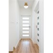 Living District Eclipse 1-Light Metal & Glass Flush Mount in Brass/Clear